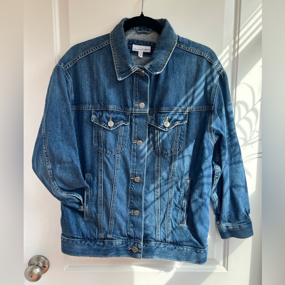 LOFT Oversized Denim Jacket - Picture 1 of 8
